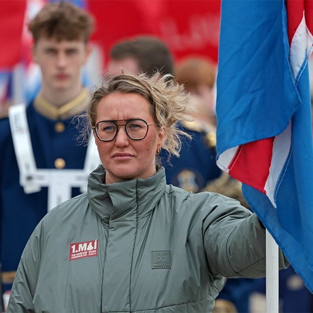 1. maí 2025 - Kröfuganga frá Alþýðuhúsinu að Hofi. Mynd: Skapti Hallgrímsson