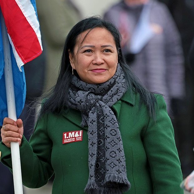 1. maí 2025 - Kröfuganga frá Alþýðuhúsinu að Hofi. Mynd: Skapti Hallgrímsson