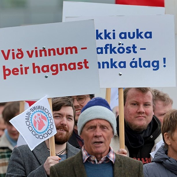 1. maí 2025 - Kröfuganga frá Alþýðuhúsinu að Hofi. Mynd: Skapti Hallgrímsson