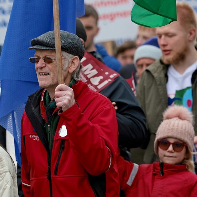 1. maí 2025 - Kröfuganga frá Alþýðuhúsinu að Hofi. Mynd: Skapti Hallgrímsson