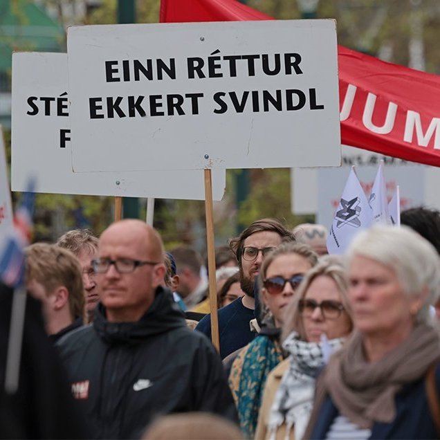 1. maí 2025 - Kröfuganga frá Alþýðuhúsinu að Hofi. Mynd: Skapti Hallgrímsson