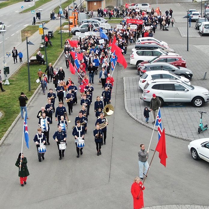 1. maí 2025 - Hátíðardagskrá verkalýðsfélaganna í Hofi. Mynd: Þorgeir Baldursson