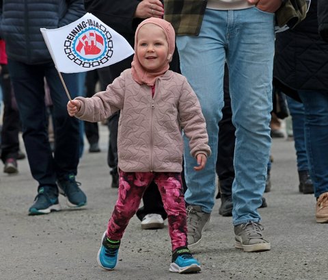 1. maí 2025 - Kröfuganga frá Alþýðuhúsinu að Hofi. Mynd: Skapti Hallgrímsson
