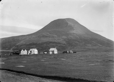 Guðmundur Trjámannsson, ljósmyndari á Akureyri, tók þessa mynd. Þær upplýsingar hafa borist að þetta sé Hafrafellstunga í Öxarfirði - nafnið á bænum var oft stytt og hann kallaður Tunga. Minjasafnið á Akureyri / 15-15021
