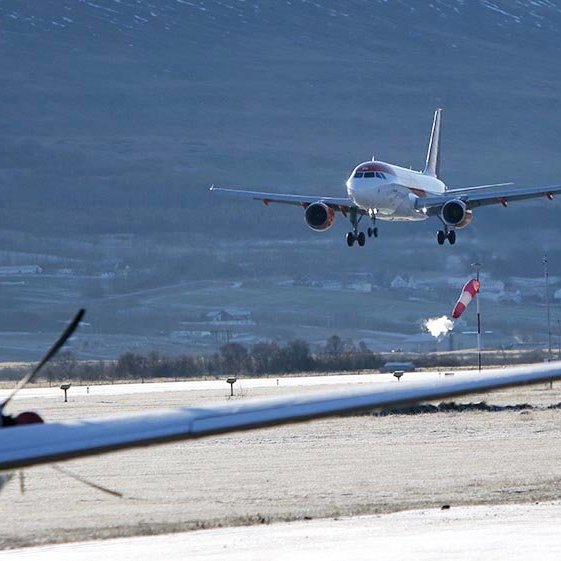 Fyrsta flug easyJet til Akureyrar. Ljósmynd: Skapti Hallgrímsson