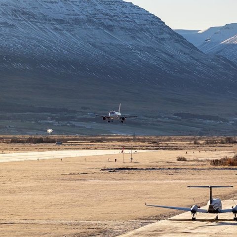 Fyrsta flug easyJet til Akureyrar. Ljósmynd: ISAVIA/Þórhallur Jónsson