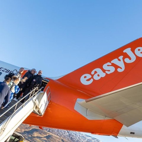 Fyrsta flug easyJet til Akureyrar. Ljósmynd: ISAVIA/Þórhallur Jónsson