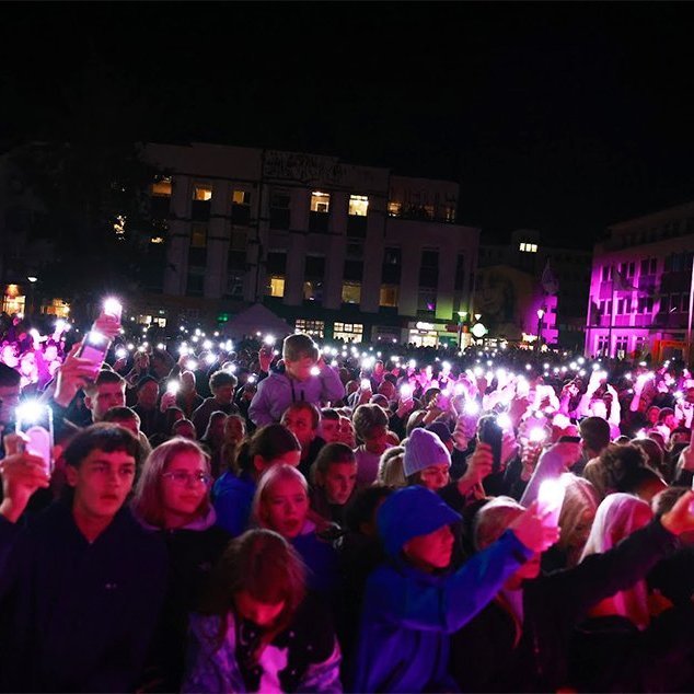 Stórtónleikar á Ráðhústorgi á laugardagskvöldið. Mynd: Hilmar Friðjónsson