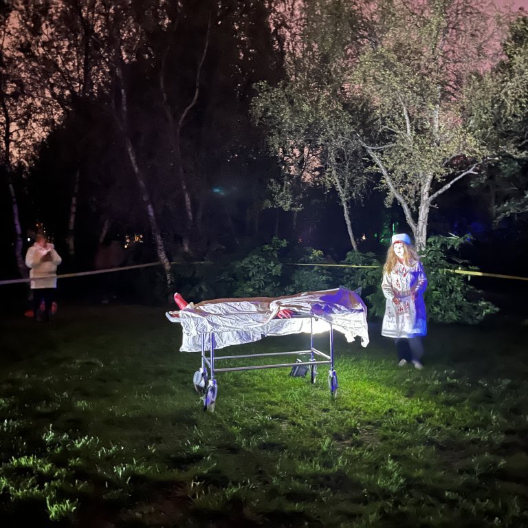 Akureyrarvaka 2025 - Draugaslóð á Hamarkotstúni á föstudagskvöldi. Mynd: Rakel Hinriksdóttir