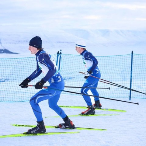 Fyrsta bikarmót ársins í skíðaskotfimi sem haldið var í Hlíðarfjalli. Þá var í fyrsta sinn á Íslandi skotið standandi og liggjandi með laser rifflum. Mynd: Anastasiia LeoNova Kramarenko.