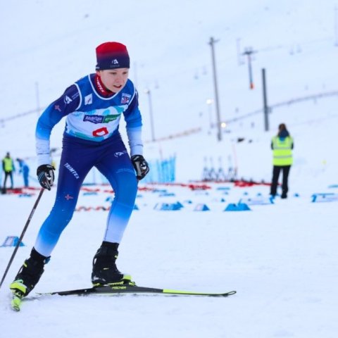 Fyrsta bikarmót ársins í skíðaskotfimi sem haldið var í Hlíðarfjalli. Þá var í fyrsta sinn á Íslandi skotið standandi og liggjandi með laser rifflum. Mynd: Anastasiia LeoNova Kramarenko.