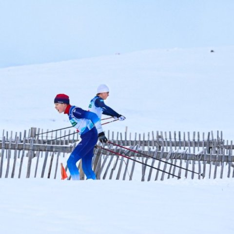 Fyrsta bikarmót ársins í skíðaskotfimi sem haldið var í Hlíðarfjalli. Þá var í fyrsta sinn á Íslandi skotið standandi og liggjandi með laser rifflum. Mynd: Anastasiia LeoNova Kramarenko.