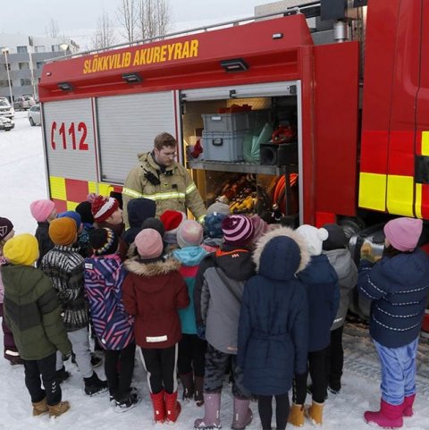 Eldvarnarátak á landsvísu hófst í Síðuskóla á Akureyri. Ljósmynd: Skapti Hallgrímsson