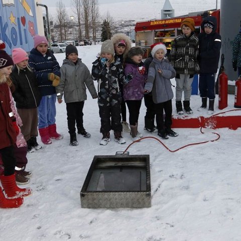 Eldvarnarátak á landsvísu hófst í Síðuskóla á Akureyri. Ljósmynd: Skapti Hallgrímsson