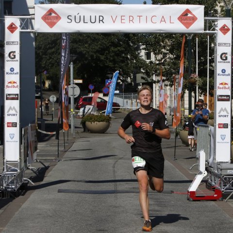 Einar Árni Gíslason, sigurvegari 18 km hlaupsins. © Skapti Hallgrímsson