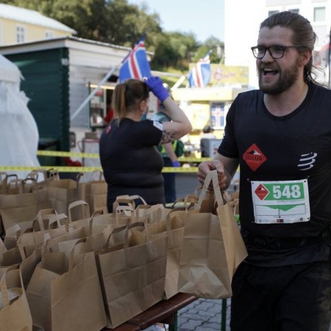 Leó Ingi Sigurðsson eftir 18 km hlaupið. © Skapti Hallgrímsson