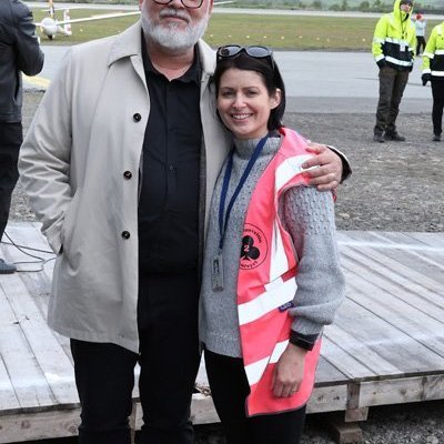 Flugdagur Flugsafns Íslands 2026. Logi Einarsson menningarráðherra og Steinunn María Sveinsdóttir safnstjóri Minjasafnsins. Mynd: Þorgeir Baldursson