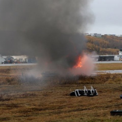 Fjölmenn flugslysaæfing á Akureyrarflugvelli