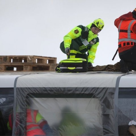 Fjölmenn flugslysaæfing á Akureyrarflugvelli