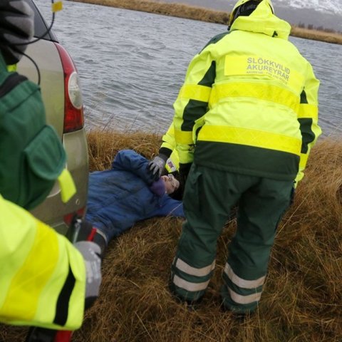 Fjölmenn flugslysaæfing á Akureyrarflugvelli