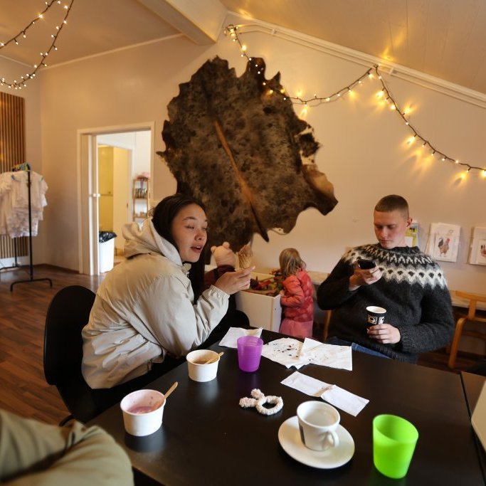 Fram í fjörð, sveitahátíð í Eyjafjarðarsveit. Holtsel, þar sem 20 ára afmæli ísbúðarinnar á bænum er fagnað um þessar mundir. Mynd: Þorgeir Baldursson