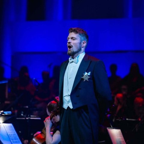 Kristján Jóhannesson, einn einsöngvara Óperunnar. Söngdagskráin „Undir sömu stjörnu“ – Frumraun Óperunnar, nýrrar þjóðaróperu, var í menningarhúsinu Hofi á Akureyri. Mynd: Barði Westin