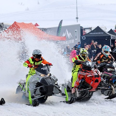 Íslandsmeistaramótið í snjókrossi - fjórða og síðasta keppnin á Akureyri. Mynd: Þorgeir Baldursson