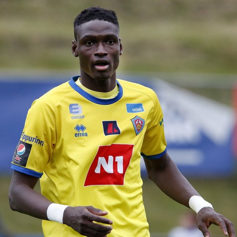 KA - Grótta 1:0 í 7. umferð Pepsi Max deildarinnar, 18. júlí 2020. Danski framherjinn, Jibril Antala Abubakar, kom við sögu í þremur leikjum KA á Íslandsmótinu í sumar. Ljósmynd: Skapti Hallgrímsson