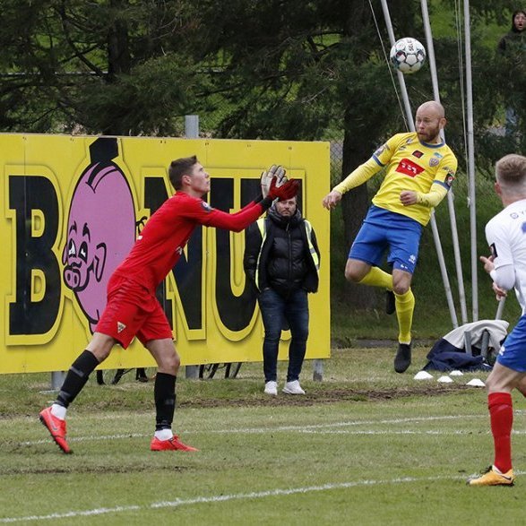 KA - Grótta 1:0 í 7. umferð Pepsi Max deildarinnar, 18. júlí 2020. Steinþór Freyr Þorsteinsson skorar með skalla og tryggir KA sigur í blálokin. Ljósmynd: Skapti Hallgrímsson