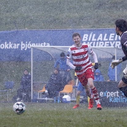 KA - HK 1:1 í 10. umferð Pepsi Max deildarinnar, 24. september 2020. Aðstæður voru óhefðbundnar á Akureyrarvelli; Kristijan Jajalo með boltann í vítateignum. Ljósmynd: Skapti Hallgrímsson