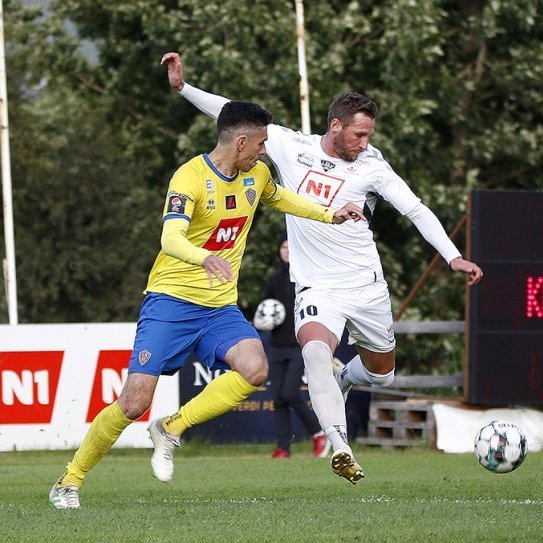 KA - ÍBV 1:3, 16-liða úrslit Mjólkurbikarkeppninnar, 20. júlí 2020. Gary Martin innsiglar sigur ÍBV með þriðja markinu á síðustu andartökum framlengingar. Ljósmynd: Skapti Hallgrímsson
