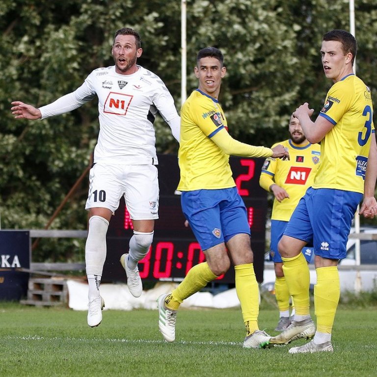 KA - ÍBV 1:3, 16-liða úrslit Mjólkurbikarkeppninnar, 20. júlí 2020. Gary Martin innsiglar sigur ÍBV með þriðja markinu á síðustu andartökum framlengingar. Ljósmynd: Skapti Hallgrímsson