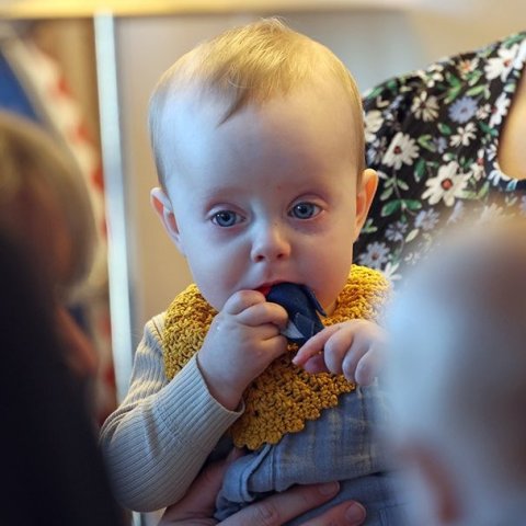 Krútttónó í Tónlistarskólanum á Akureyri; tónlistarstund nokkurra mánaða barna með foreldrum sínum undir stjórn Sigrúnar Mögnu Þórsteinsdóttur. Mynd: Skapti Hallgrímsson