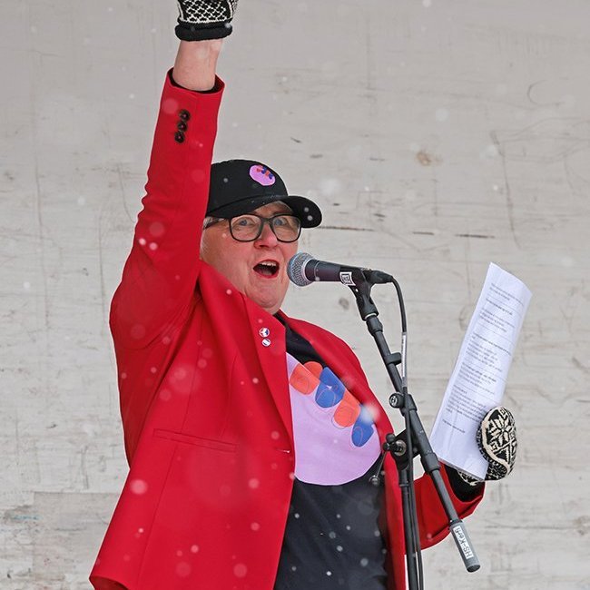 Kvennafrídagurinn 2025. Baráttu- og samstöðufundi á Ráðhústorgi á Akureyri. Mynd: Skapti Hallgrímsson