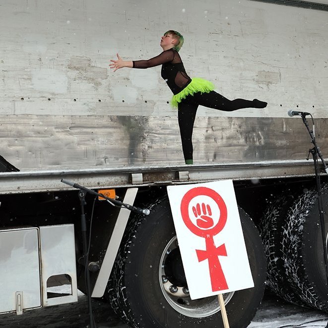 Kvennafrídagurinn 2025. Baráttu- og samstöðufundi á Ráðhústorgi á Akureyri. Mynd: Skapti Hallgrímsson