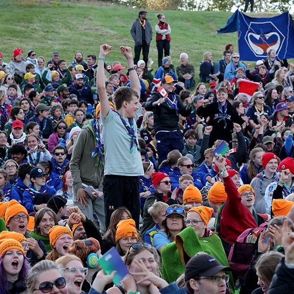 Landsmót skáta 2026 að Hömrum á Akureyri - setningarathöfn mánudagskvöldið 20. júlí. Mynd: Skapti Hallgrímsson