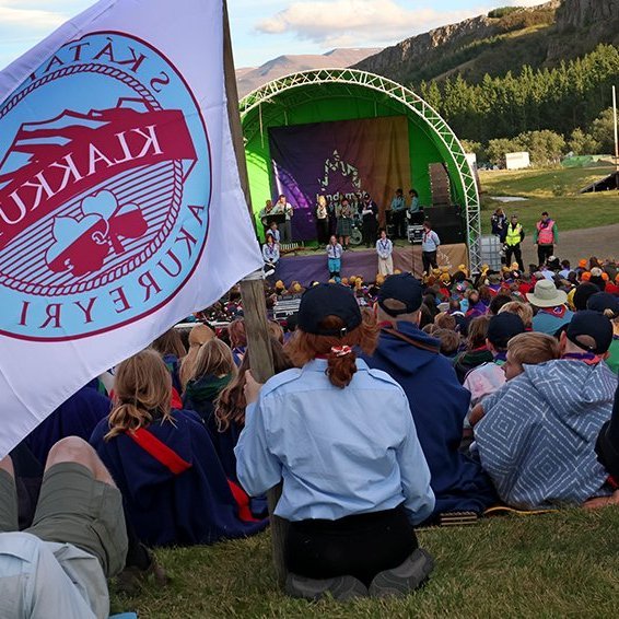 Landsmót skáta 2026 að Hömrum á Akureyri - setningarathöfn mánudagskvöldið 20. júlí. Mynd: Skapti Hallgrímsson