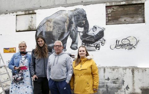 Halla Stefánsdóttir, móðir Margeirs heitins, Örn Tönsberg, Sigurður Gestsson, faðir Margeirs, og Antonía Sigurðardóttir, systir Margeirs.