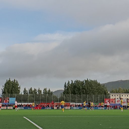 Besta deildin, KA-Þór 0:0, fyrsti leikur á nýjum gervigrasvelli KA. Mynd: Skapti Hallgrímsson