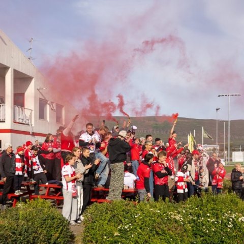 Besta deildin, KA-Þór 0:0, fyrsti leikur á nýjum gervigrasvelli KA. Mynd: Ármann Hinrik
