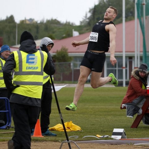 Langstökk - Andri Fannar Gíslason, KFA, sem varð þriðji. Ljósmynd © Skapti Hallgrímsson.