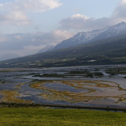 Eyjafjarðará fór óvenju víða! Ljósmynd: Skapti Hallgrímsson