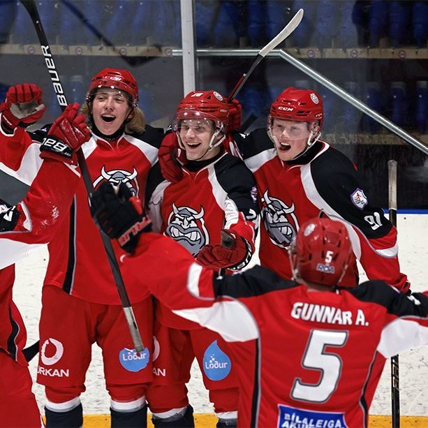 SA Víkingar Íslandsmeistarar í íshokkí 2025. Þetta er 24. Íslandsmeistaratitill Skautafélags Akureyrar í karlaflokki. Mynd: Skapti Hallgrímsson