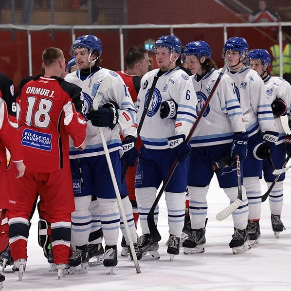 SA Víkingar Íslandsmeistarar í íshokkí 2025. Þetta er 24. Íslandsmeistaratitill Skautafélags Akureyrar í karlaflokki. Mynd: Skapti Hallgrímsson