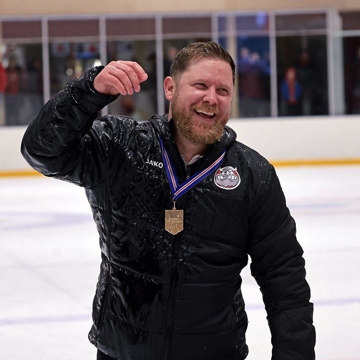 SA Víkingar Íslandsmeistarar í íshokkí 2025. Þetta er 24. Íslandsmeistaratitill Skautafélags Akureyrar í karlaflokki. Mynd: Skapti Hallgrímsson