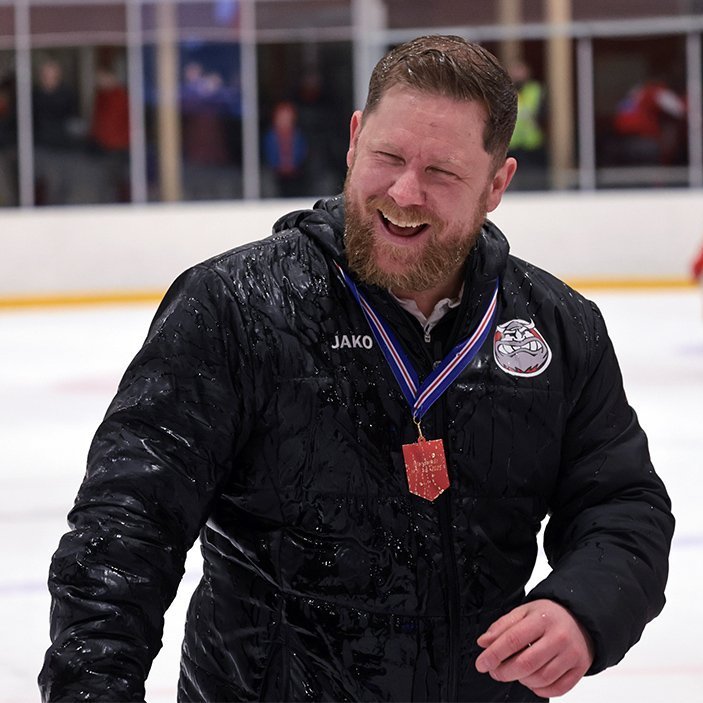 SA Víkingar Íslandsmeistarar í íshokkí 2025. Þetta er 24. Íslandsmeistaratitill Skautafélags Akureyrar í karlaflokki. Mynd: Skapti Hallgrímsson