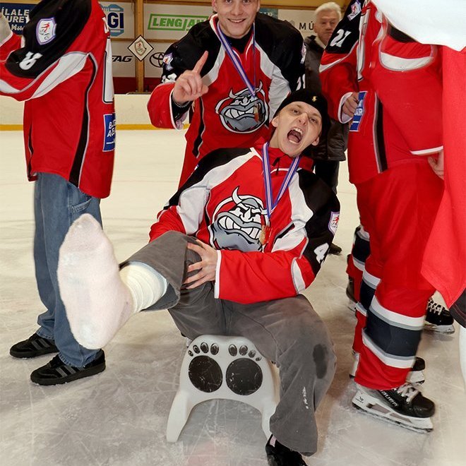 SA Víkingar Íslandsmeistarar í íshokkí 2025. Þetta er 24. Íslandsmeistaratitill Skautafélags Akureyrar í karlaflokki. Mynd: Skapti Hallgrímsson