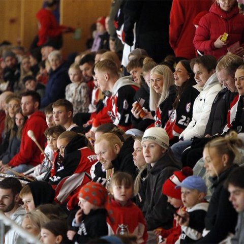 SA Víkingar Íslandsmeistarar í íshokkí 2025. Þetta er 24. Íslandsmeistaratitill Skautafélags Akureyrar í karlaflokki. Mynd: Rakel Hinriksdóttir