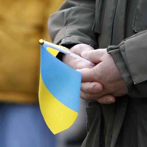 Samstöðufundur með úkraínsku þjóðinni vegna árásar Rússa á landið. Ljósmynd: Skapti Hallgrímsson.