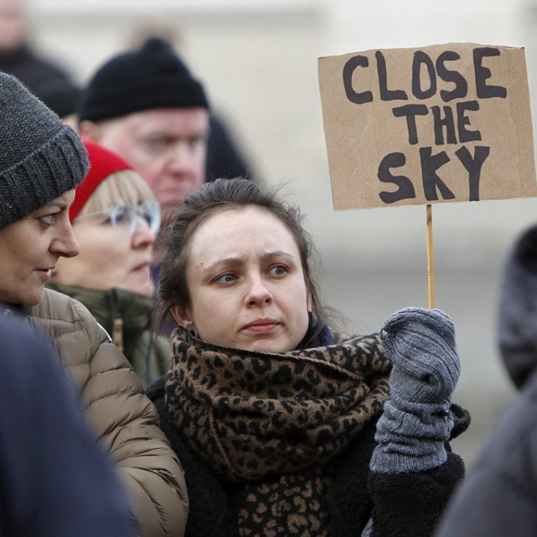 Samstöðufundur með úkraínsku þjóðinni vegna árásar Rússa á landið. Ljósmynd: Skapti Hallgrímsson.
